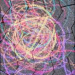 bunte Kreide auf der Strasse